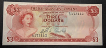 Load image into Gallery viewer, 1965 Bahamas Government $3 Bank Note
