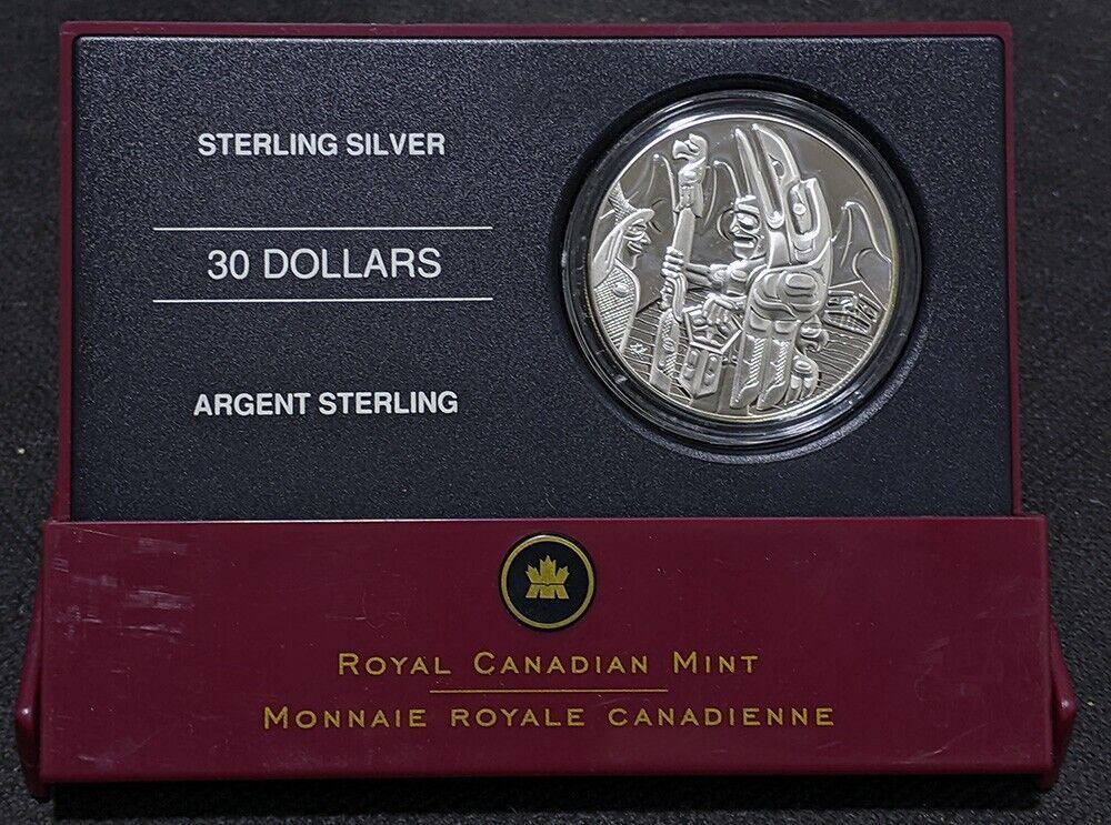 2005 Canada $30 Sterling Silver Coin - The Totem Pole - By RCM