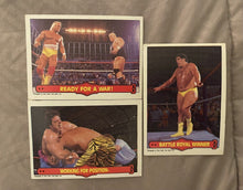 Load image into Gallery viewer, WWF O Pee Chee cards #73 #74 #75 Ringside Action 1985
