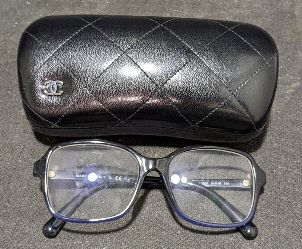 CHANEL Black to Blue Squared Shape Eye Glasses Frames - 3339-A, With Case