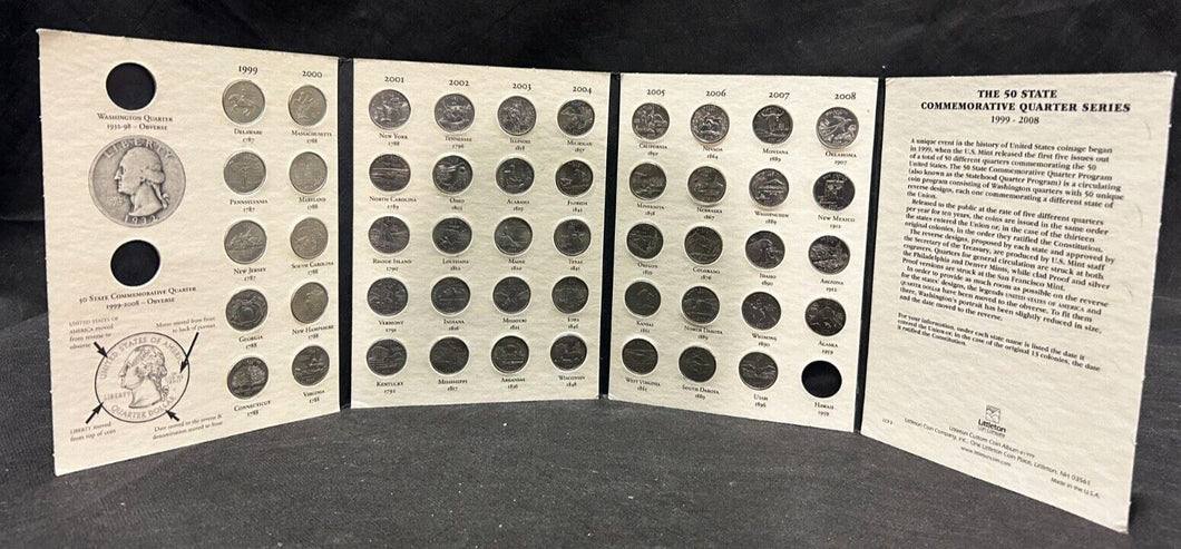 1999-2008 Fifty State Commemorative Quarters with 49 Quarters