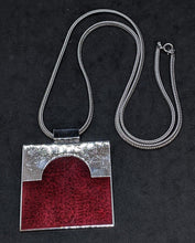 Load image into Gallery viewer, De Passille Sylvestre - Modernist Canadian Necklace - Lg Square, Red Enamel
