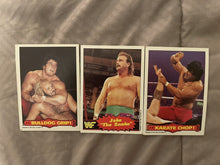 Load image into Gallery viewer, WWF O Pee Chee cards #30 #32 Ringside Action, #33 Jake the snake 1985
