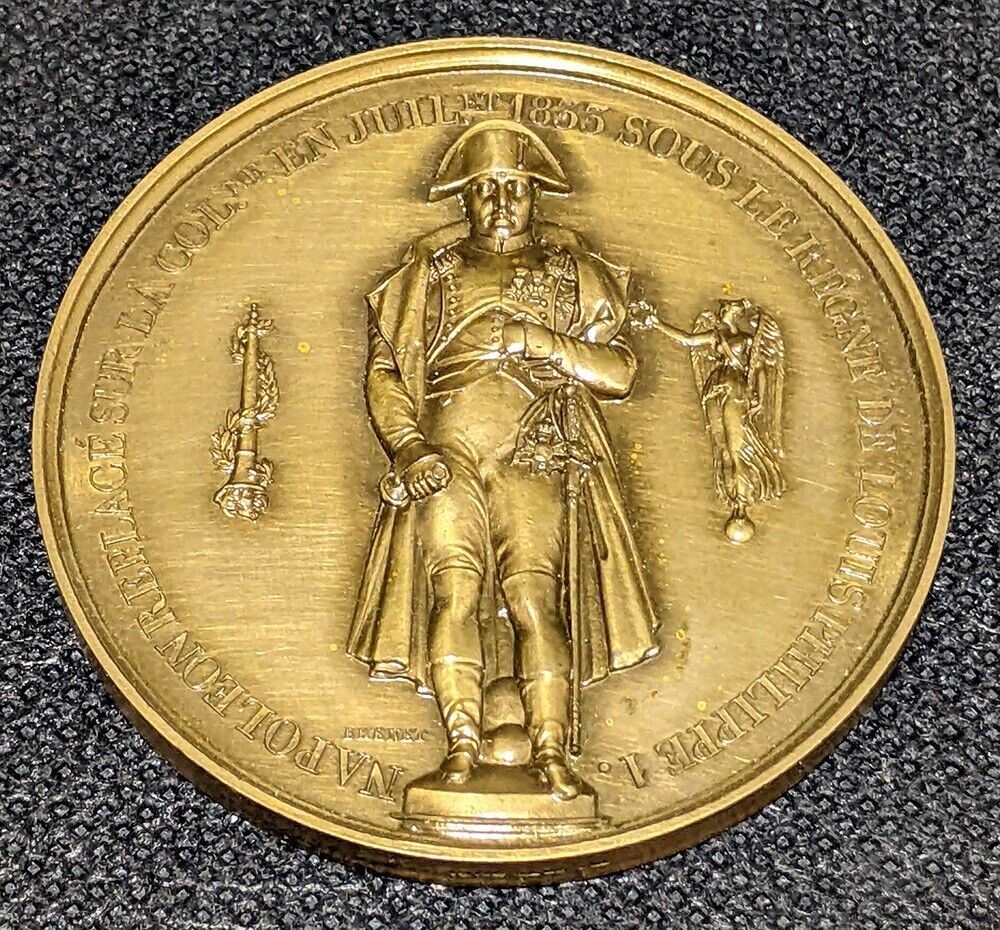 Bronze Medal By Brenet, Commemorating The Restoration of Naploeon 1st Statue
