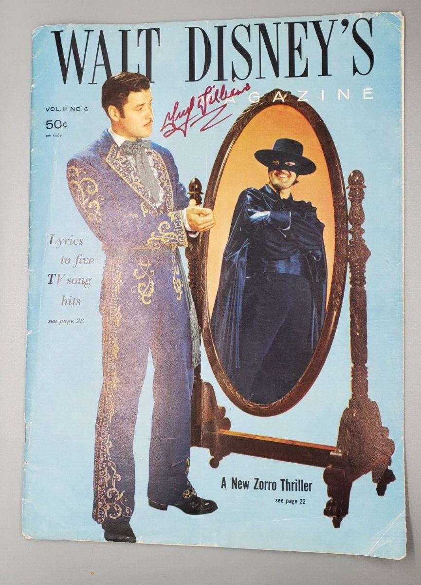 1958 Walt Disney's Magazine Zorro Signed Guy Williams Vol III No. 6