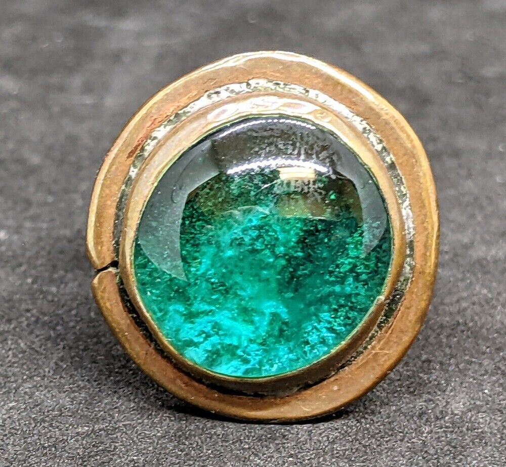 RAFAEL - Canada - MCM Copper Ring - Signed - Green Bead