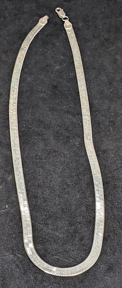 Sterling Silver Flat Herringbone Chain / Necklace - 17