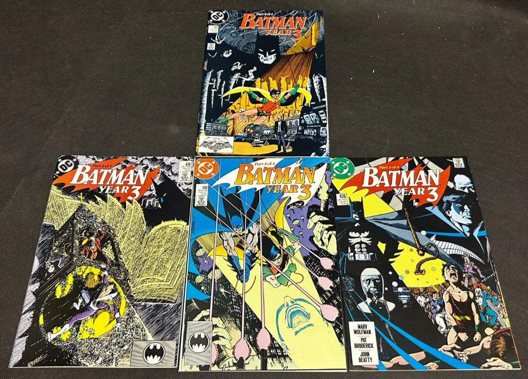 1989 DC Batman Year 3 #436, #437, #438, #439