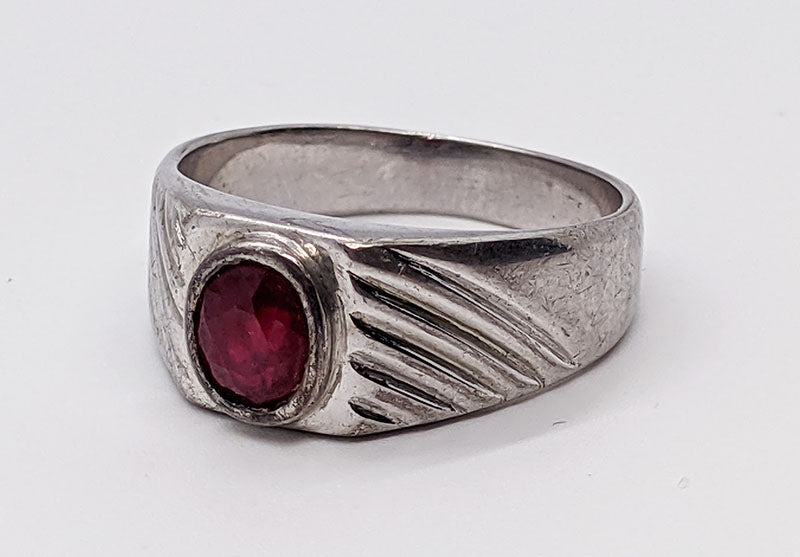 Boy's Sterling Silver Ruby Ring