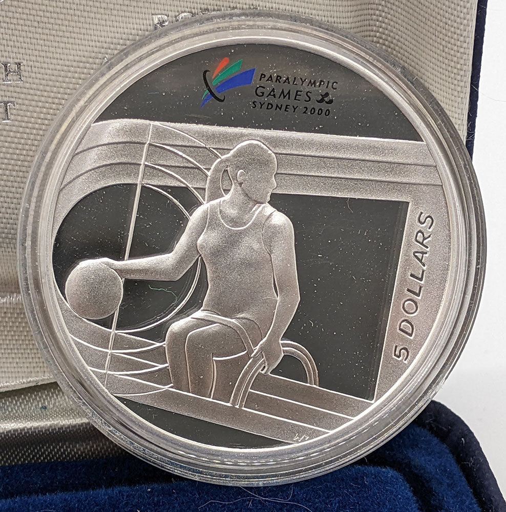 2000 Sydney, Australia, Paralympic Fine Silver $5 Coin