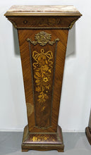 Load image into Gallery viewer, Marble Topped Pedestal with Inlay Detail
