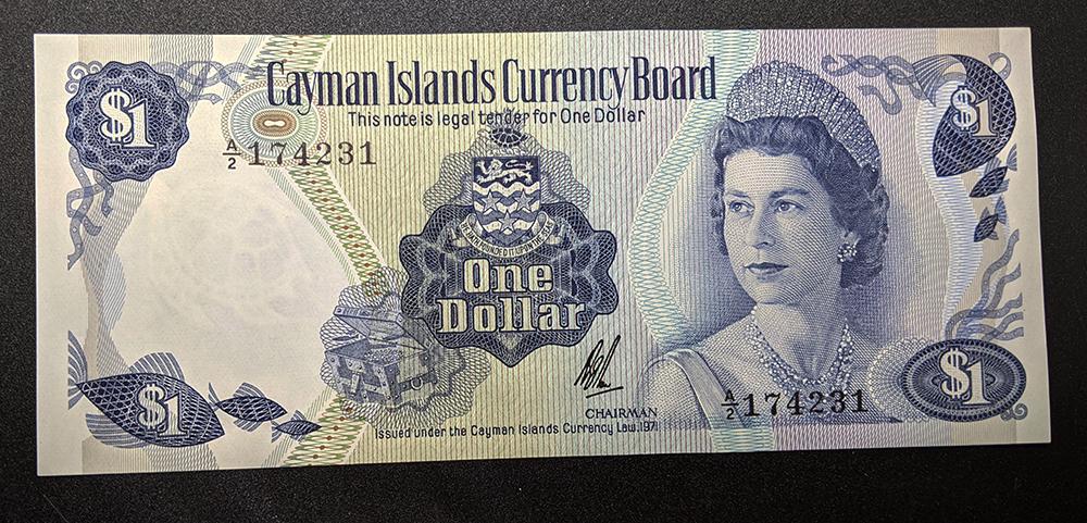 1971 Cayman Islands One Dollar Bank Note