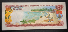 Load image into Gallery viewer, 1965 Bahamas Government $3 Bank Note – U N C
