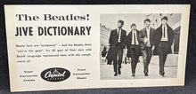 Load image into Gallery viewer, The Beatles Jive Dictionary Promo Card / Paper Sheet in VG-EX Shape

