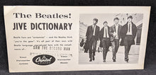 Load image into Gallery viewer, The Beatles Jive Dictionary Promo Card / Paper Sheet - Stamped
