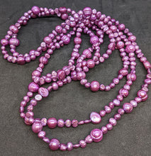 Load image into Gallery viewer, 60&quot; Long Purple Dyed Pearl Bead Strand / Necklace
