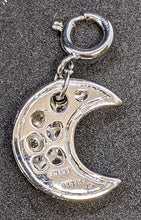 Load image into Gallery viewer, Sterling Silver &amp; Cubic Zirconia Crescent Moon Charm
