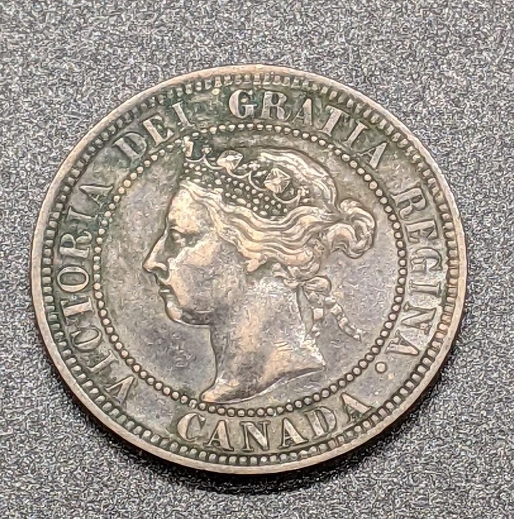 1900 Canada Large One Cent Coin – V F +