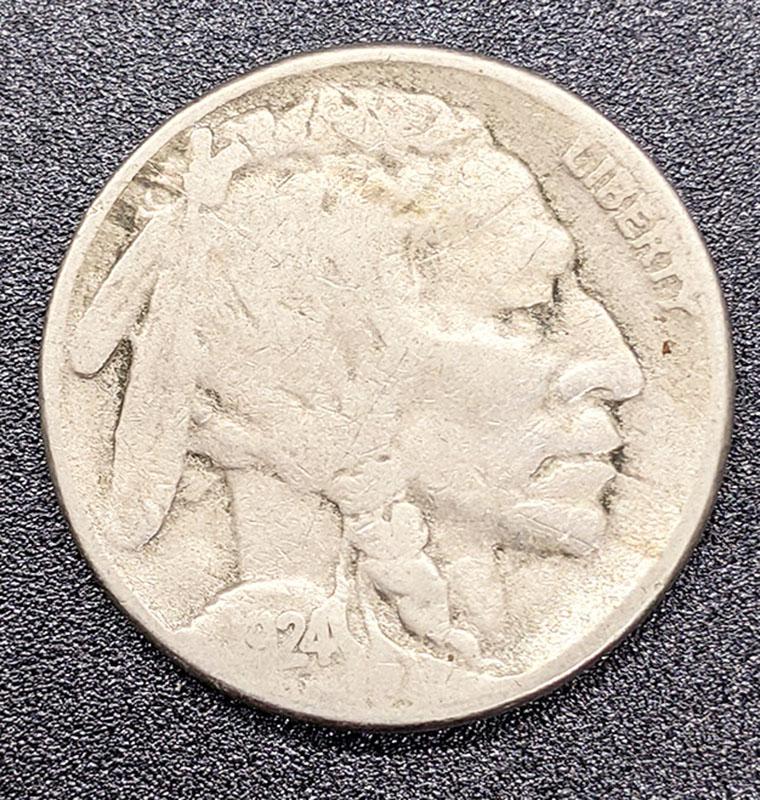 1924 United States (USA) – S – Buffalo Five Cent Nickel Coin