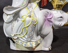Load image into Gallery viewer, Asian Ceramic Figurine, Woman With Instrument on Elephant
