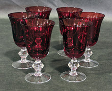 Load image into Gallery viewer, 6 Cranberry to Clear Glass Short Wine Glasses
