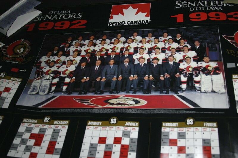 1992/93 Ottawa Senators Inaugural Team Photo/Calendar Poster – Petro Canada