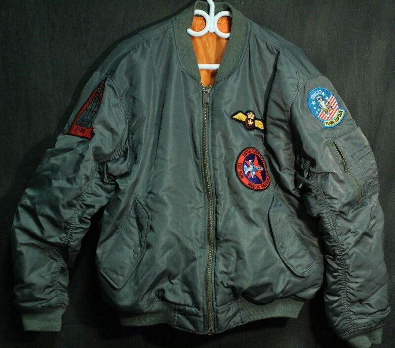 Grey-Green Bomber Jacket w/ Patches