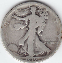 Load image into Gallery viewer, 1919D USA Silver Half Dollar - V G 10
