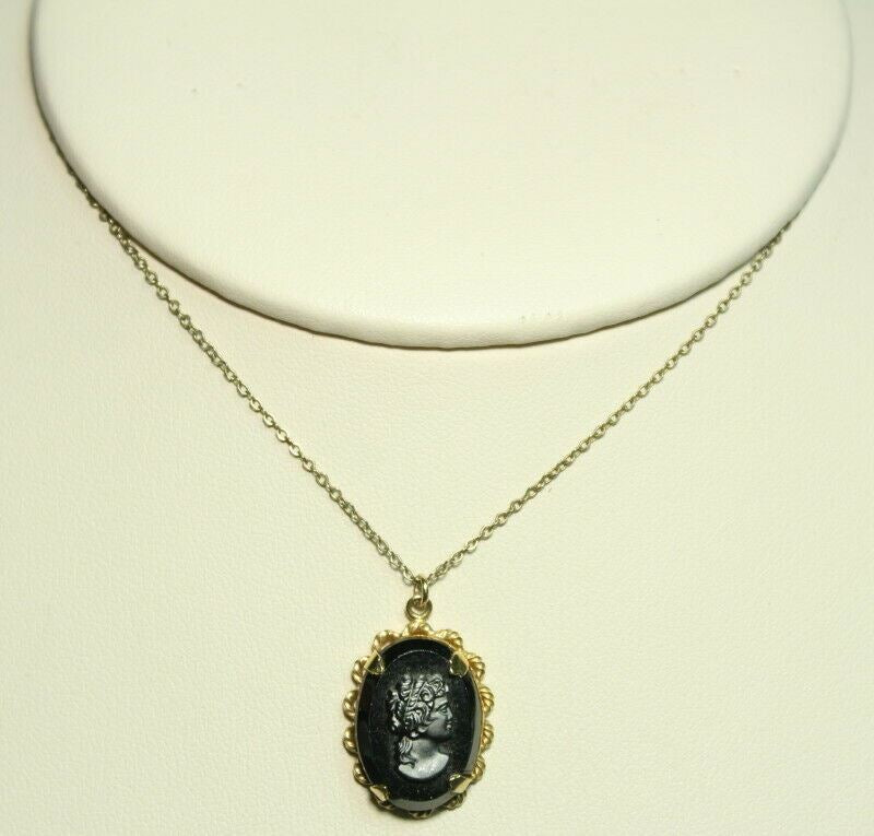 Vintage Gold-Filled Cameo Pendant Necklace - 18