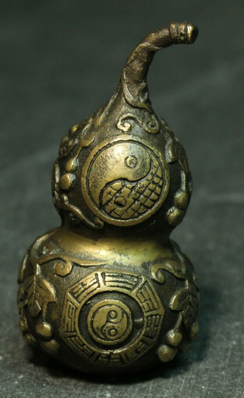 Signed Asian Bronze Double Gourd Shape Trinket