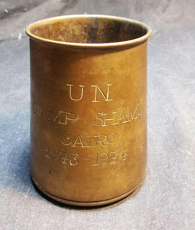 Vintage U.N. Mission Brass Tankard – Camp Shams, Cairo 1973-1974