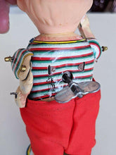 Load image into Gallery viewer, Vintage Metal Wind-Up Toy - baby Drinking &amp; Pulling Down Pants - Works!
