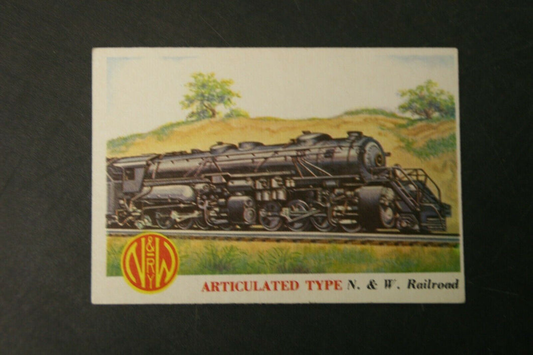 1955 Topps Rails and Sails Articulated Type N & W Railroad #86 Card