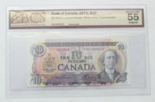 Load image into Gallery viewer, Bank of Canada 1971 $10 Dollars Replacement Banknote BCS Graded Almost UNC 55
