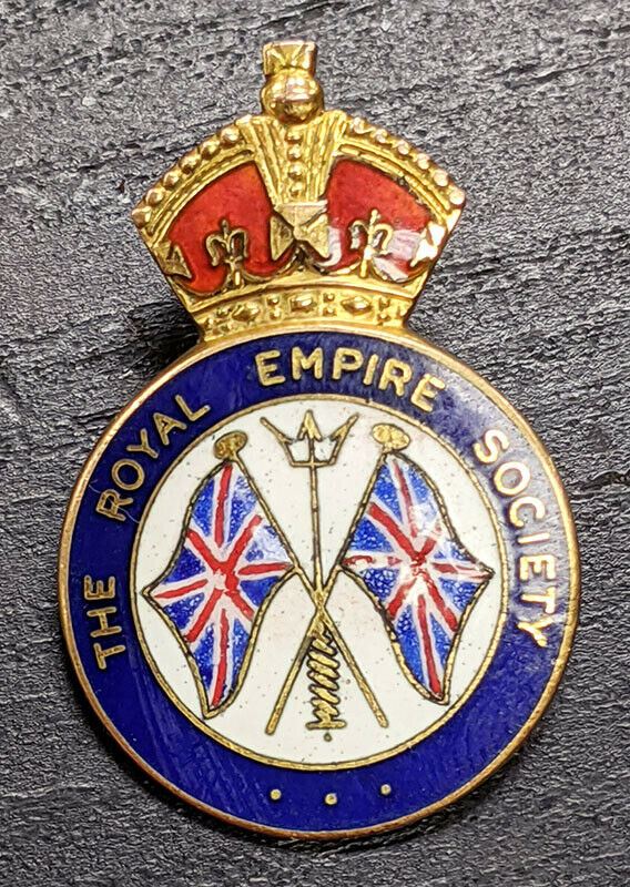 The Royal Empire Society 9 Kt Gold & Enamel Pin - Monogrammed