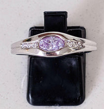 Load image into Gallery viewer, Sterling Silver, Pink &amp; Clear CZ Channel Set Ring - Size 10.25

