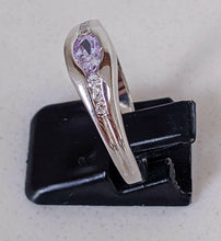 Load image into Gallery viewer, Sterling Silver, Pink &amp; Clear CZ Channel Set Ring - Size 10.25
