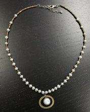 Load image into Gallery viewer, Silver Tone Pearl Necklace w/ Silver Pendant
