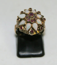 Load image into Gallery viewer, 18 Kt Yellow Gold Taiwan Princess Ruby &amp; Opal Ring - Size 5
