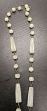 Load image into Gallery viewer, White Stone, Carved Disk Necklace - Handmade - 24&quot;
