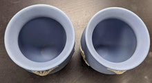 Load image into Gallery viewer, 2 WEDGWOOD Blue Jasperware Small Pots / Vases - 3 7/8&quot;
