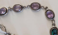 Load image into Gallery viewer, Sterling Silver Amethyst &amp; Shell Bracelet - 7 1/2&quot;
