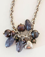 Load image into Gallery viewer, Sterling Silver Amethyst &amp; Purple Bead Dangle Bracelet - Toggle Clasp
