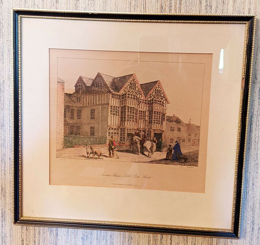Antique Framed Print - Ancient House Little Park Street - W. Hough - Age Unknown