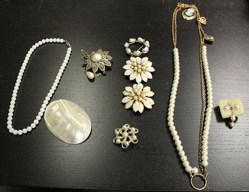 Mixed Lot of Pearl Costume Jewelry