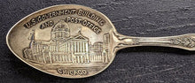 Load image into Gallery viewer, Sterling Silver Souvenir Spoon - CHICAGO ILLINOIS - Decorated Bowl
