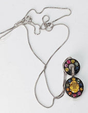 Load image into Gallery viewer, Sterling Silver Multi Coloured Stone Pendant Necklace - 18&quot;
