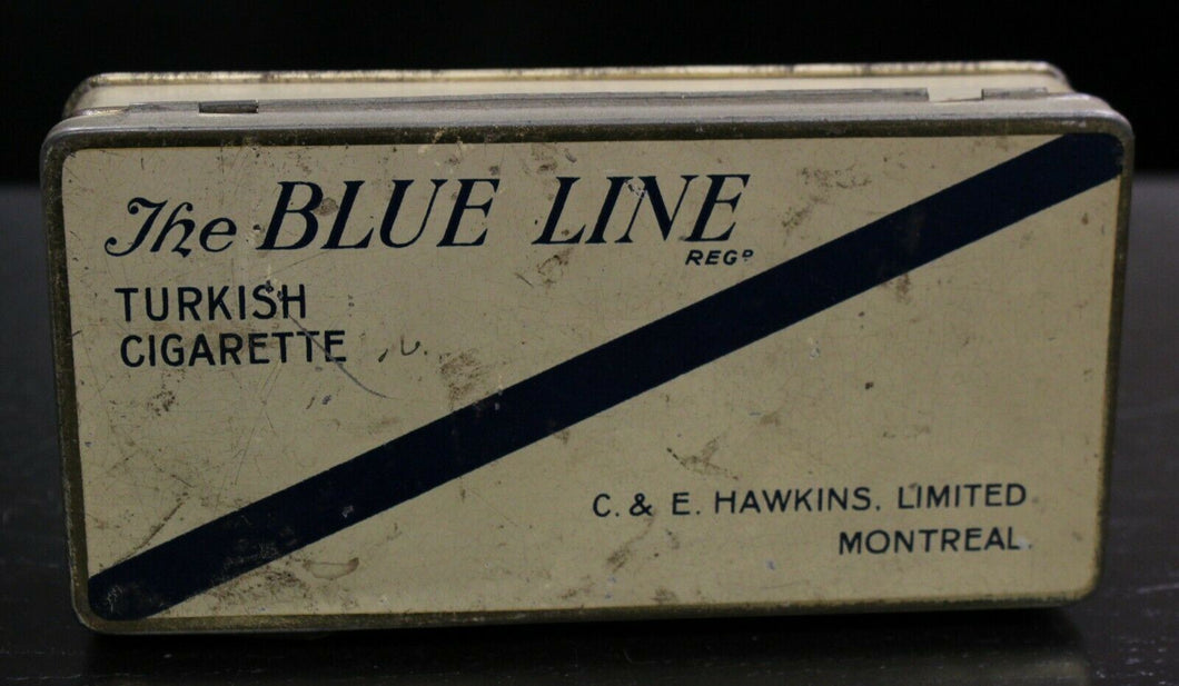 C&E Hawkins Montreal LTD. Blue Line Turkish Cigarette Tobacco Tin