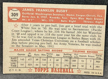 Load image into Gallery viewer, 1952 TOPPS Baseball Card - #309 - Jim Busby - EX

