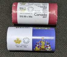Load image into Gallery viewer, Original 2016 &amp; 2017 Canada RCM 50-Cent Half Dollar Rolls
